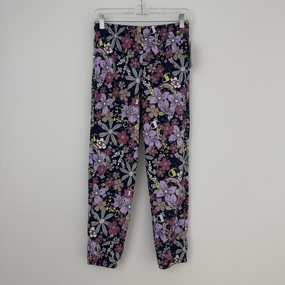 NEW Champion Girls L Floral Script Fleece Jogger Sweatpants Pockets Winter
